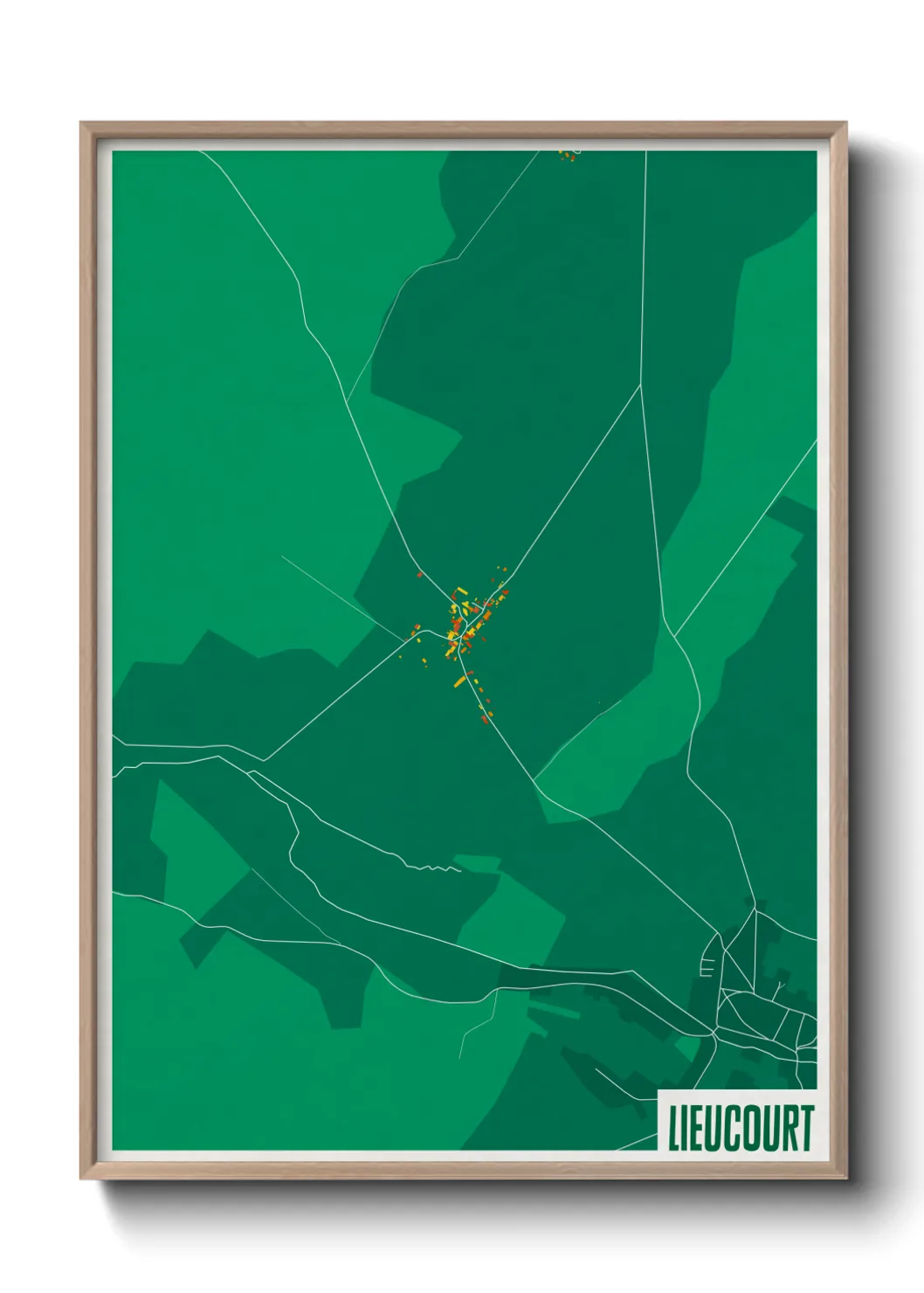 Une affiche de carte sur Lieucourt