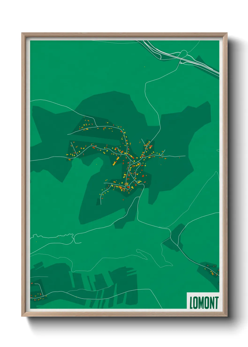 Une affiche de carte sur Lomont