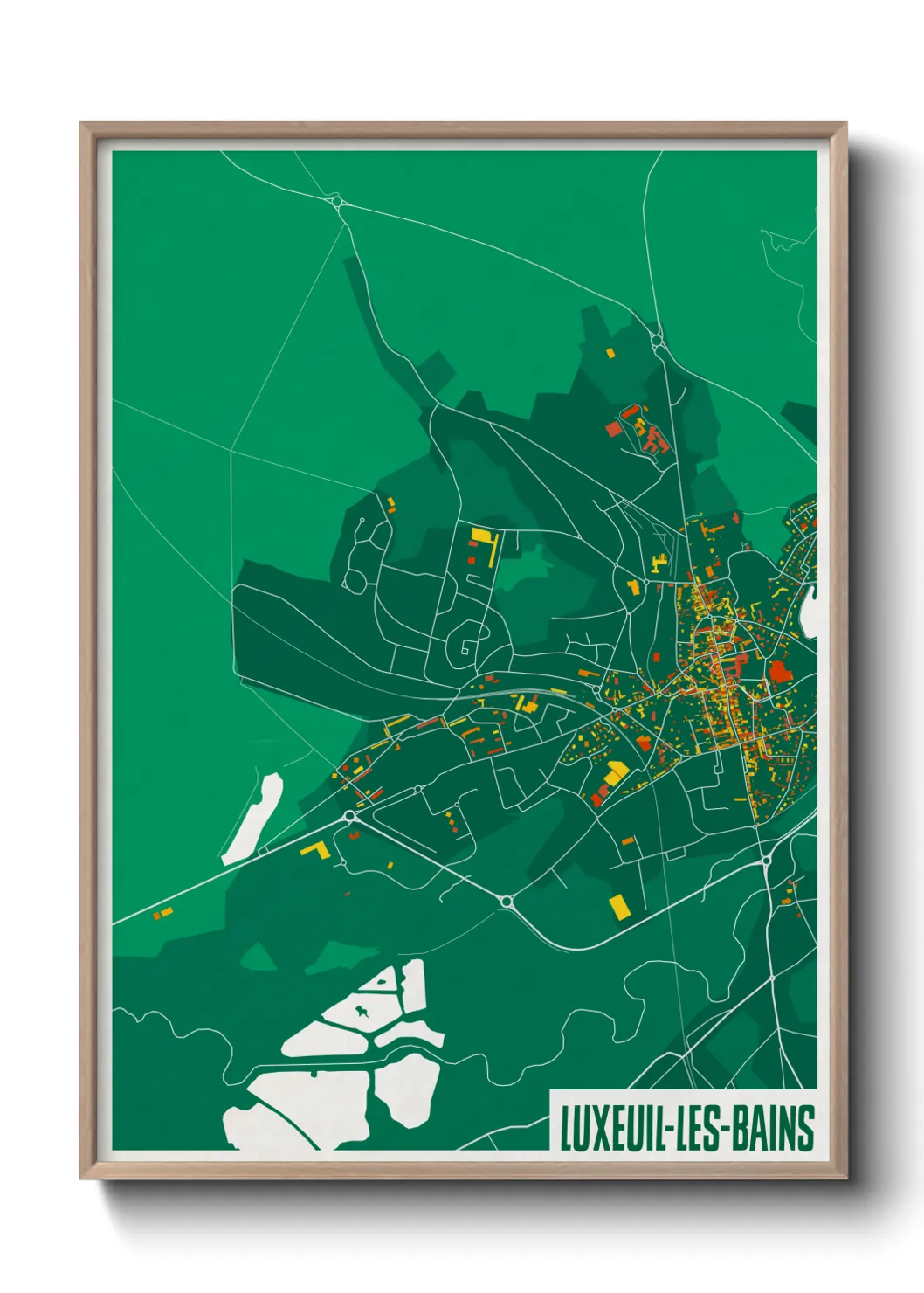 Une affiche de carte sur Luxeuil-les-Bains