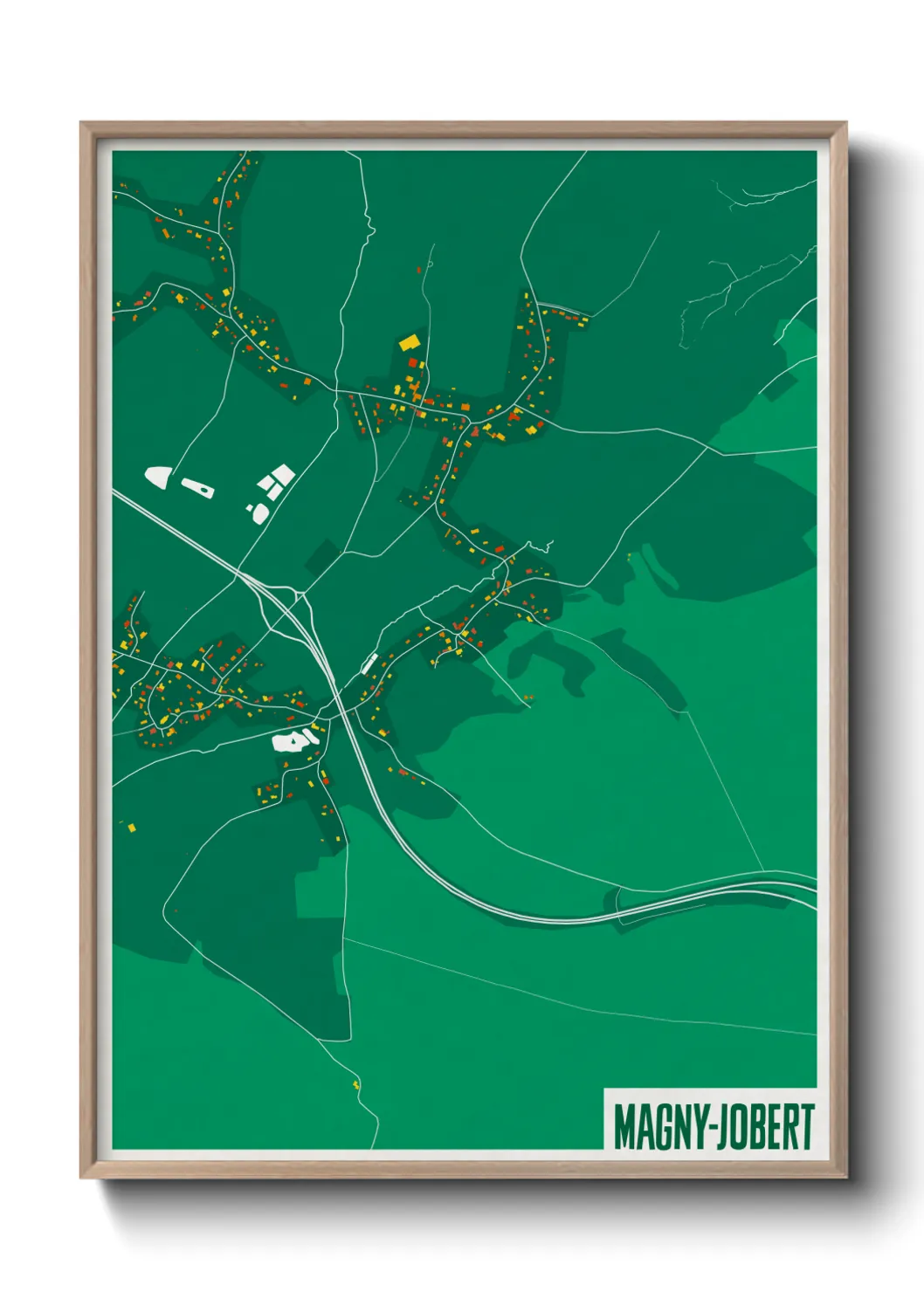 Une affiche de carte sur Magny-Jobert