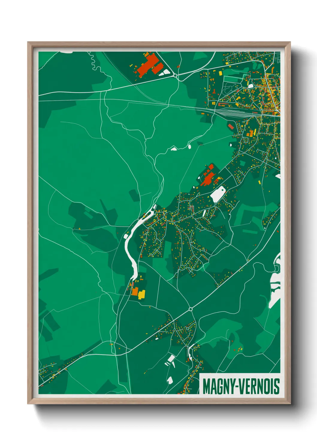 Une affiche de carte sur Magny-Vernois