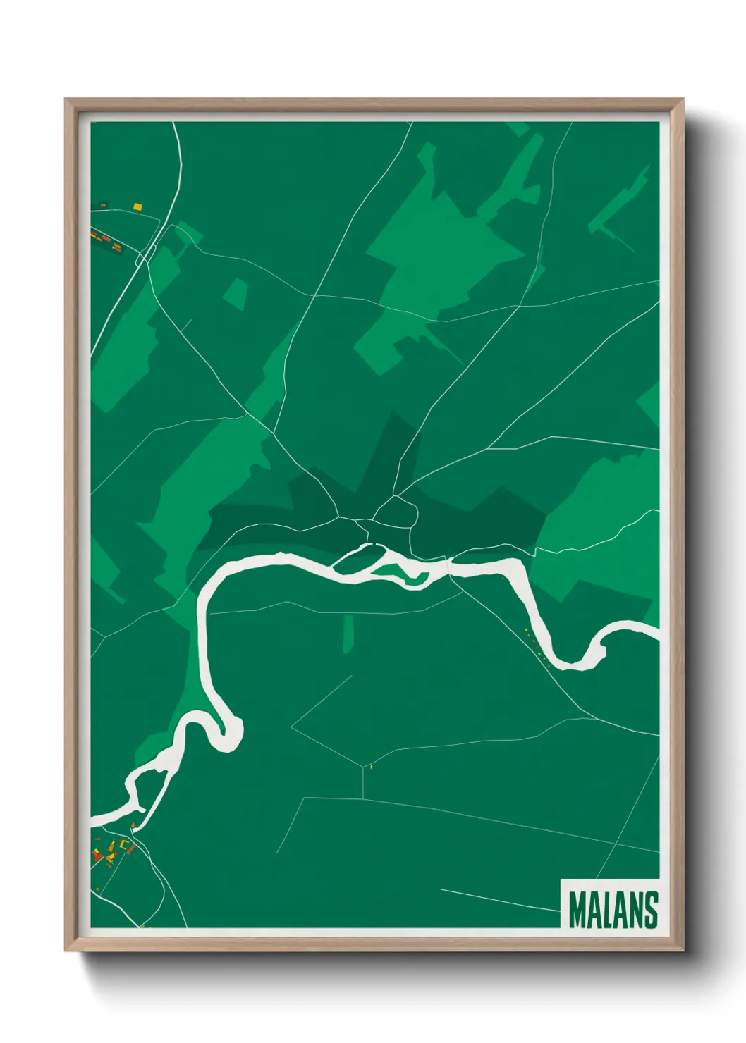 Une affiche de carte sur Malans