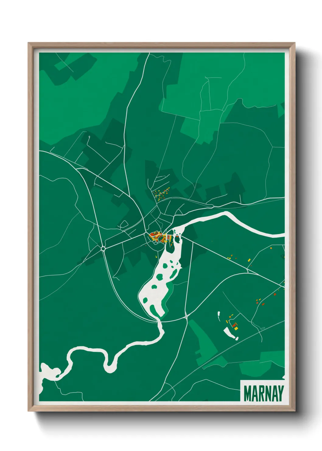 Une affiche de carte sur Marnay