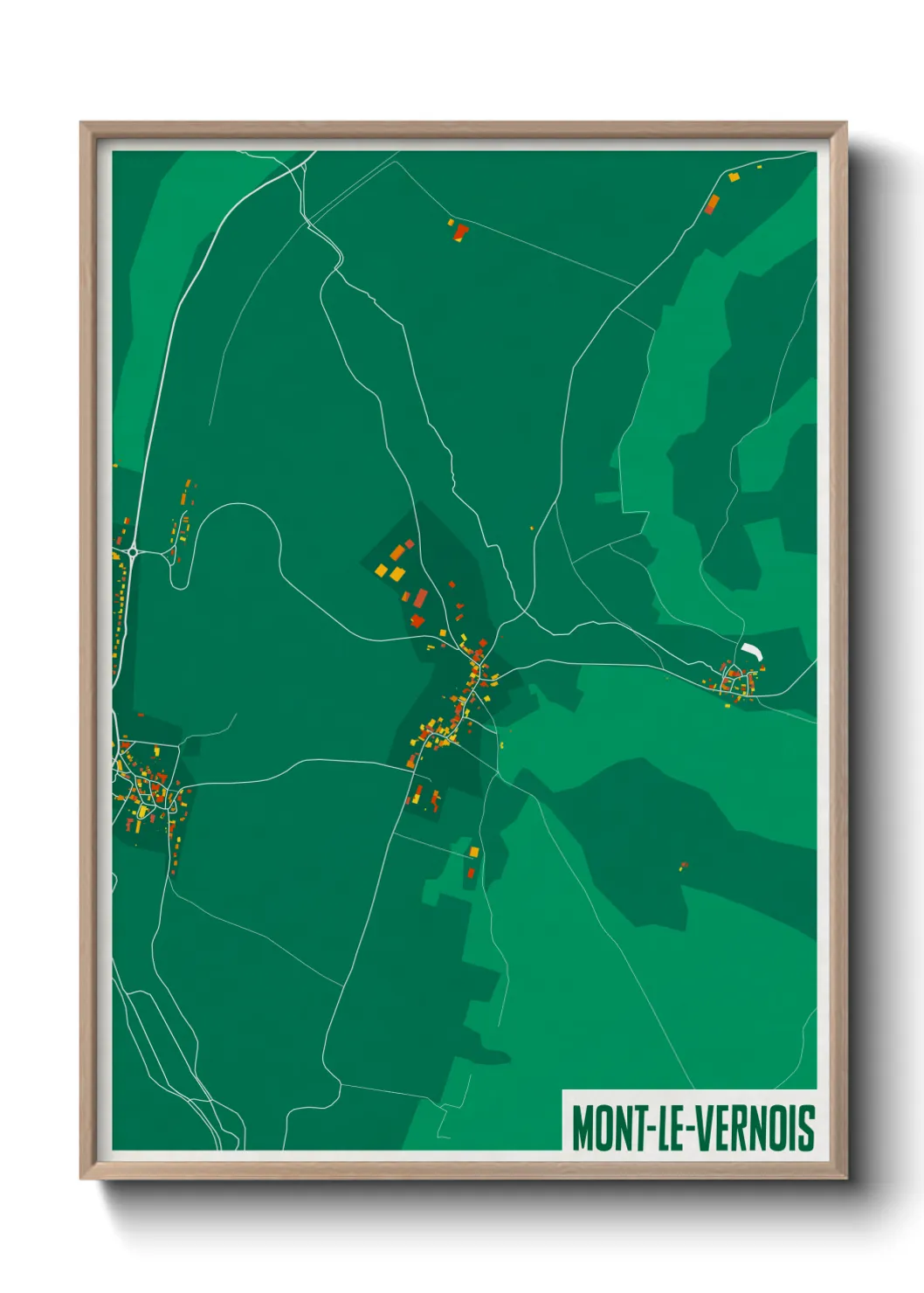 Une affiche de carte sur Mont-le-Vernois