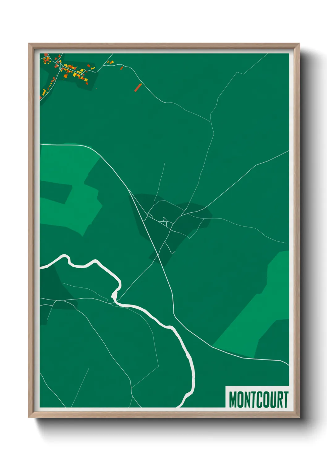 Une affiche de carte sur Montcourt