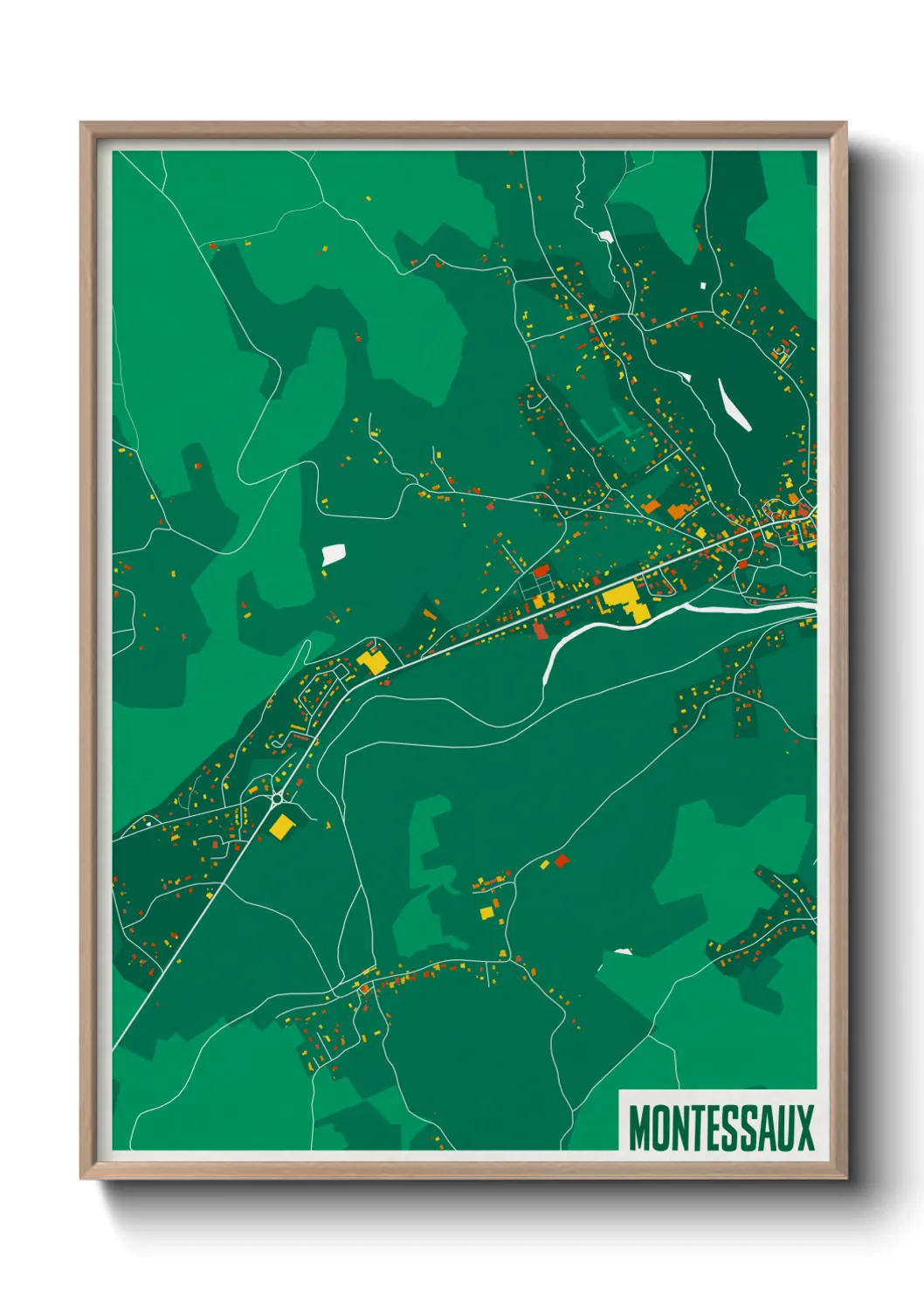 Une affiche de carte sur Montessaux