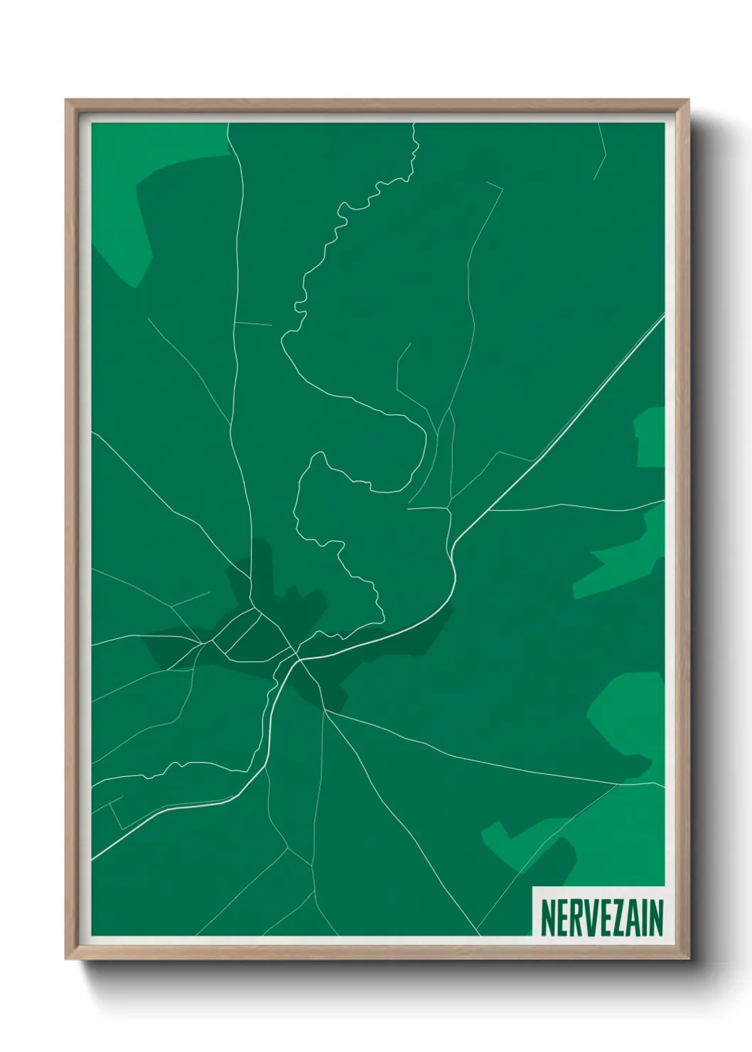 Une affiche de carte sur Nervezain