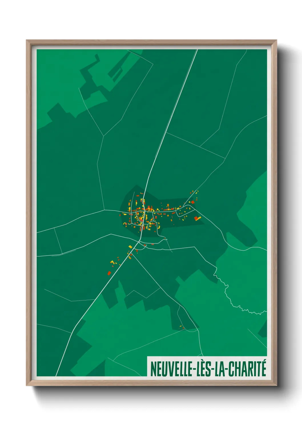 Une affiche de carte sur Neuvelle-lès-la-Charité