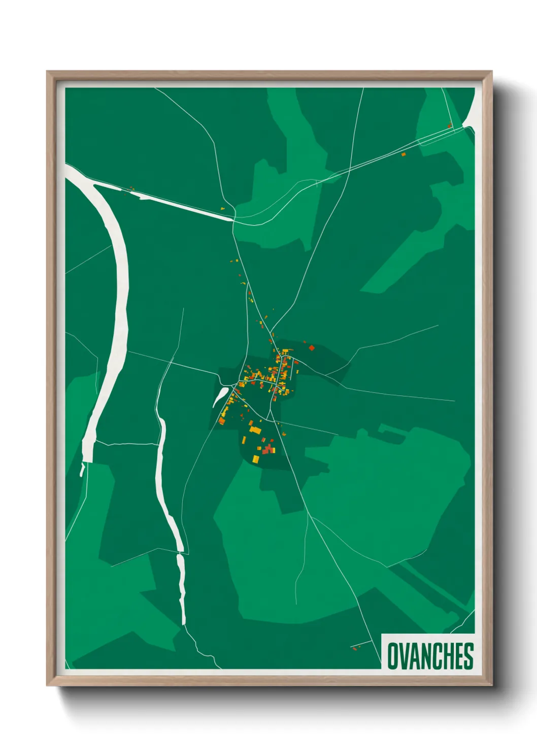 Une affiche de carte sur Ovanches