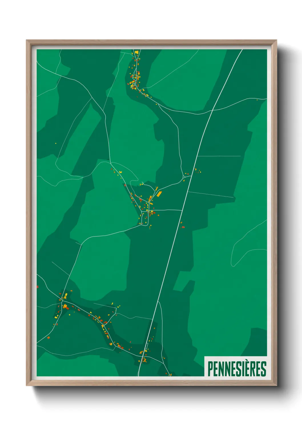 Une affiche de carte sur Pennesières