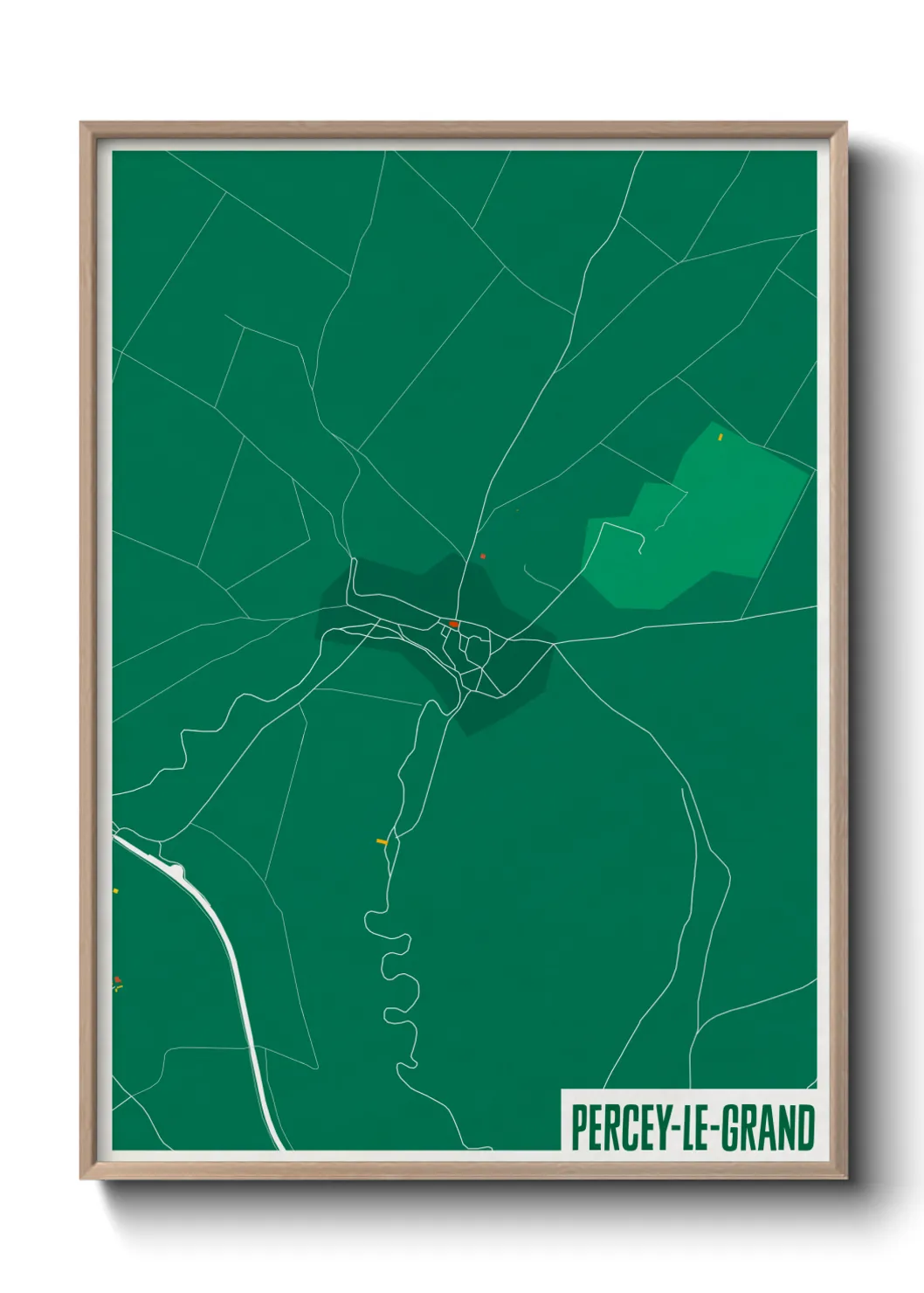 Une affiche de carte sur Percey-le-Grand