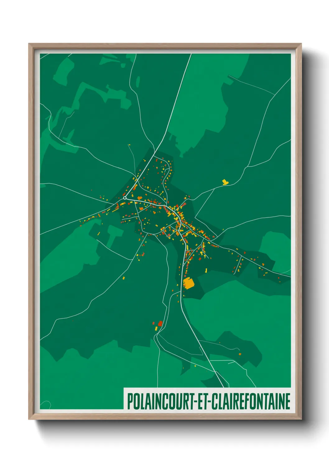 Une affiche de carte sur Polaincourt-et-Clairefontaine
