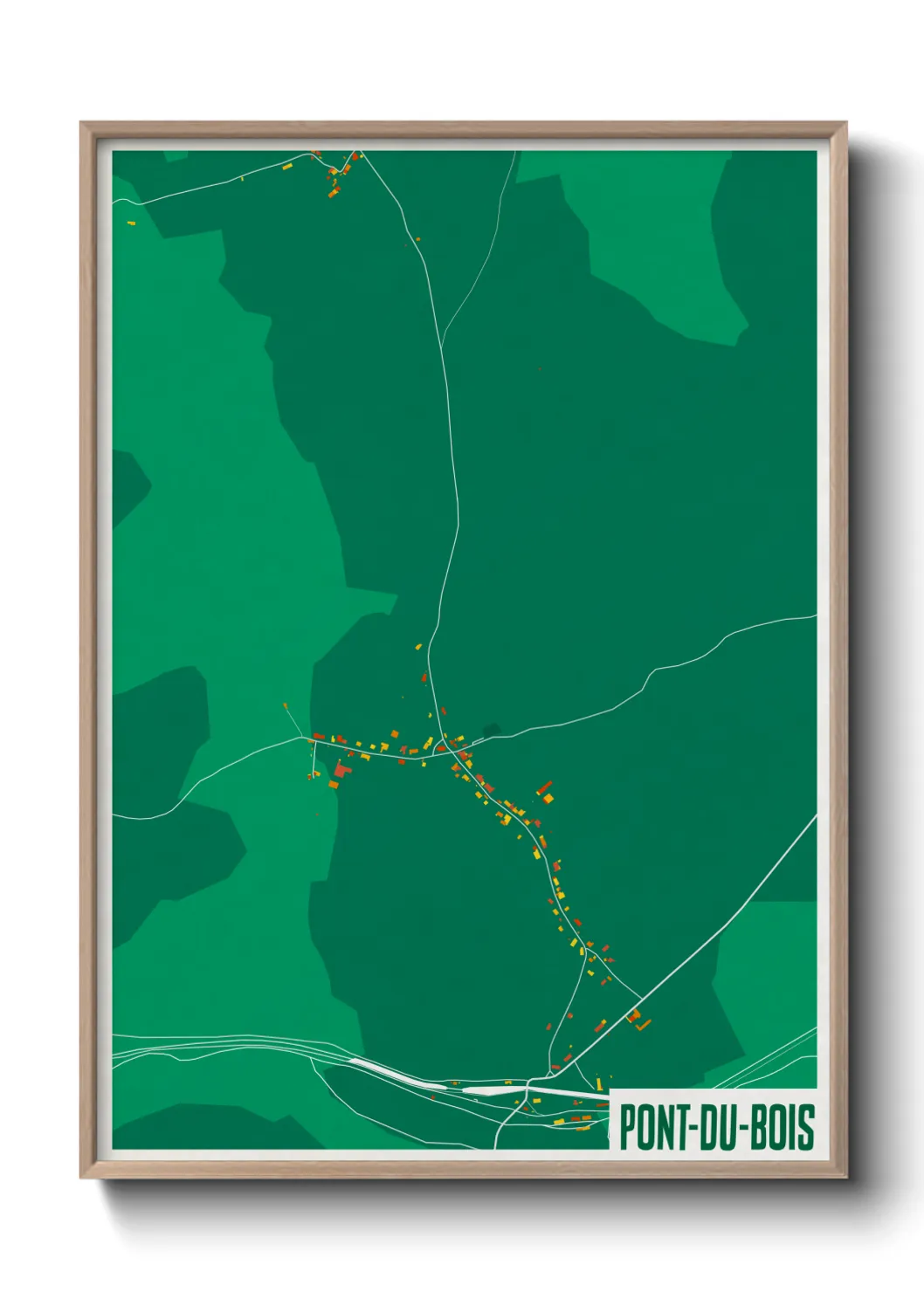 Une affiche de carte sur Pont-du-Bois