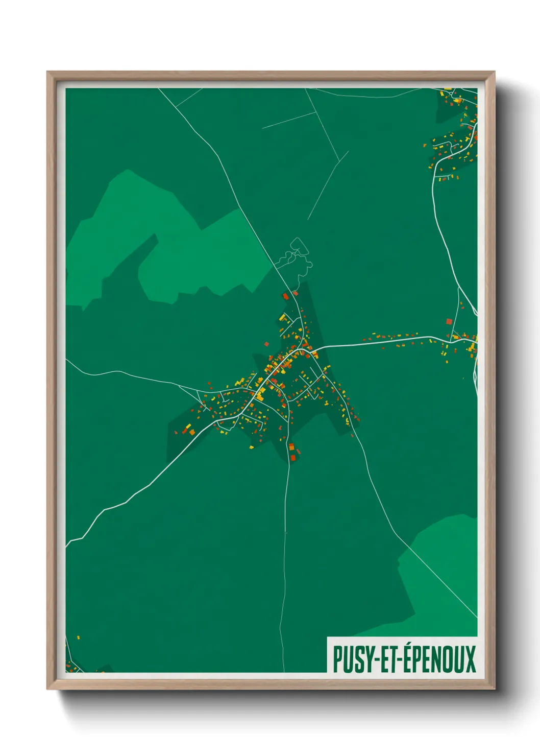 Une affiche de carte sur Pusy-et-Épenoux