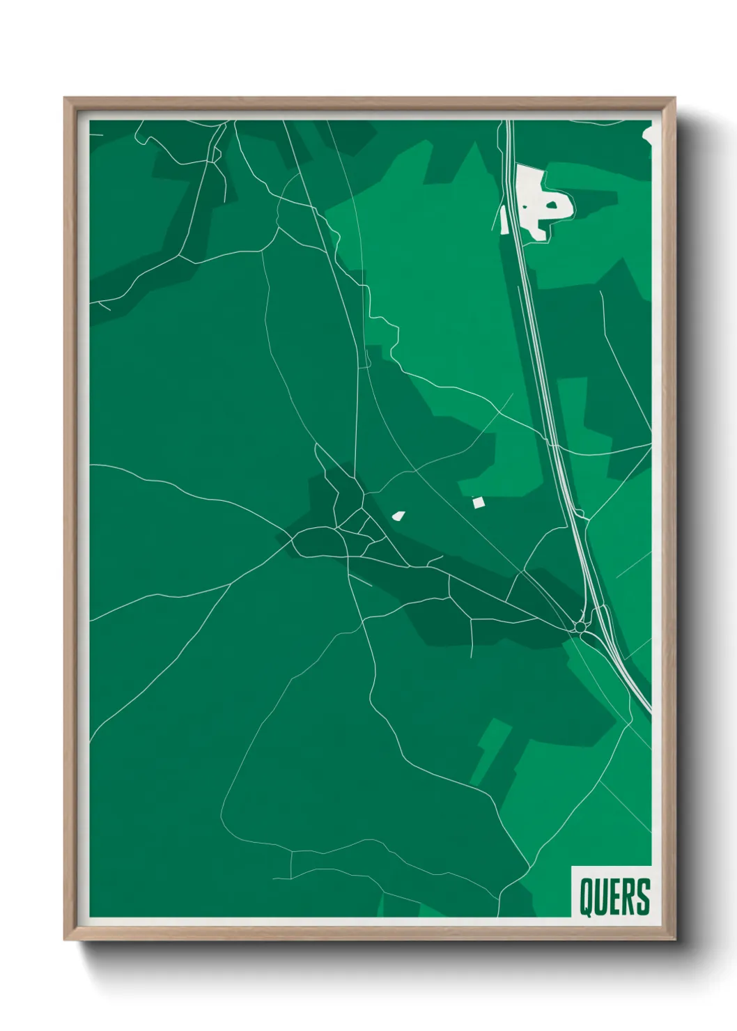 Une affiche de carte sur Quers