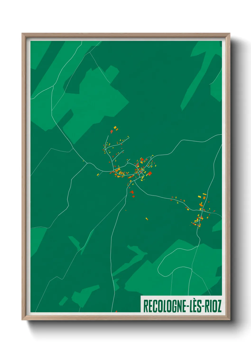 Une affiche de carte sur Recologne-lès-Rioz