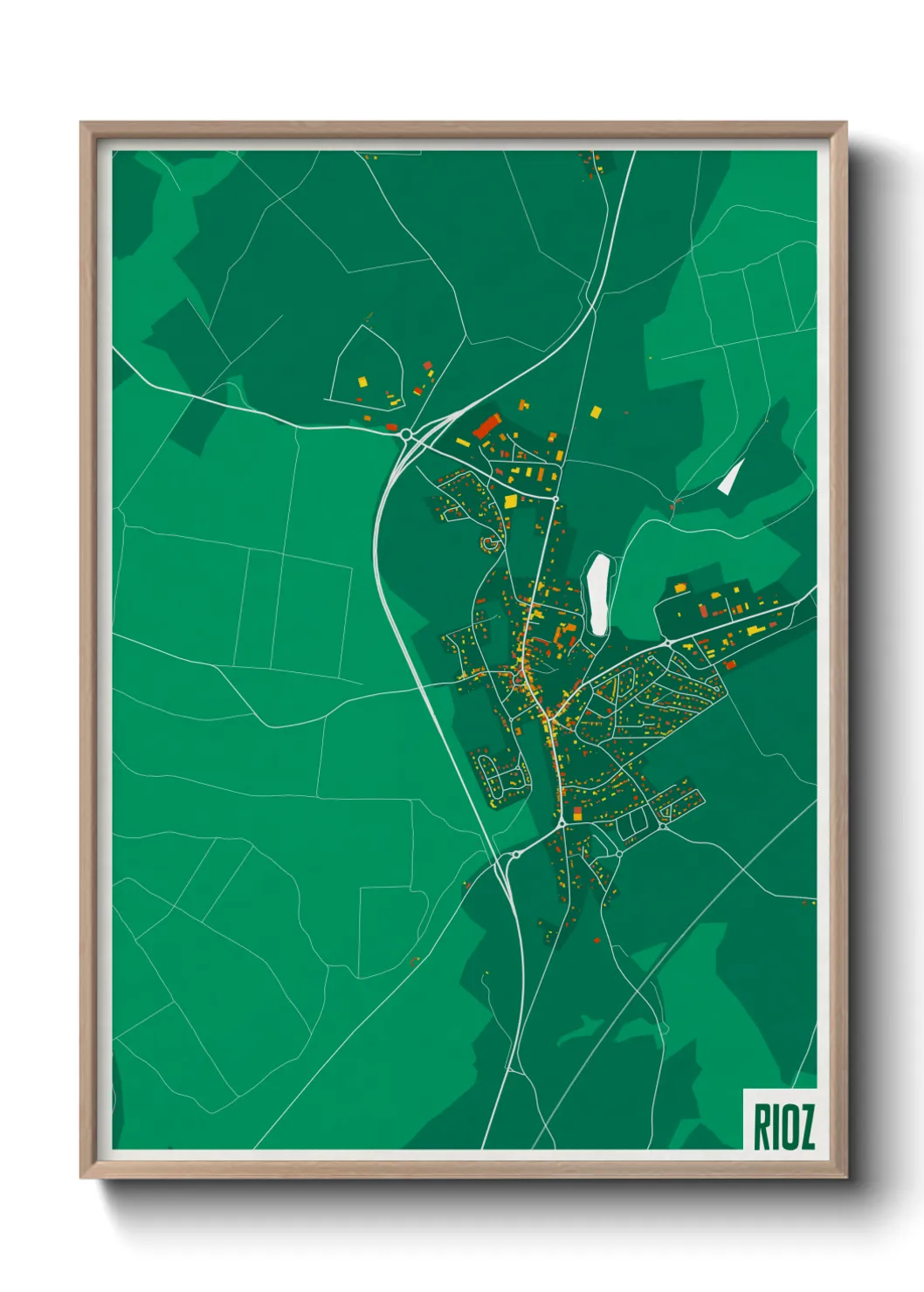 Une affiche de carte sur Rioz