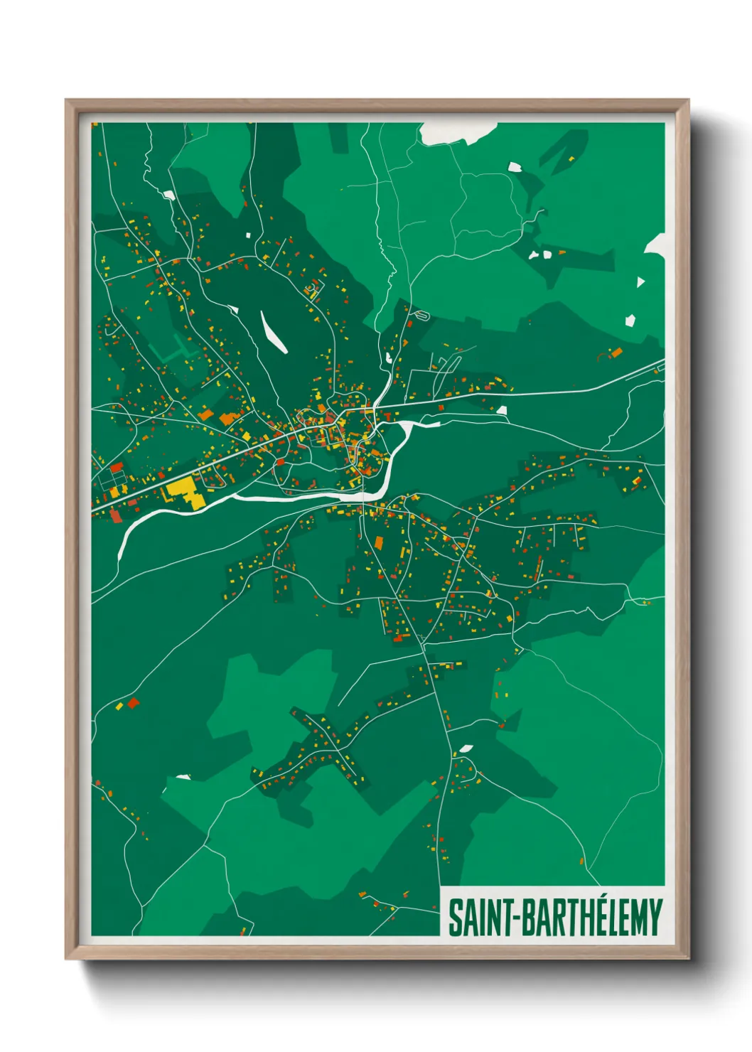 Une affiche de carte sur Saint-Barthélemy