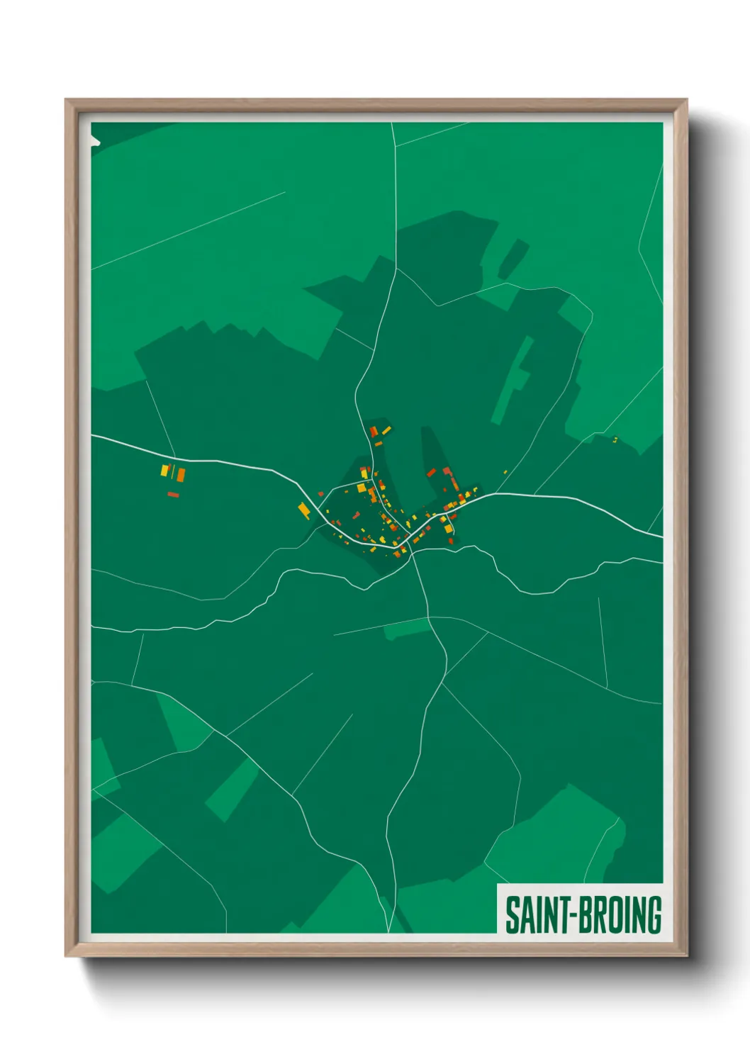 Une affiche de carte sur Saint-Broing
