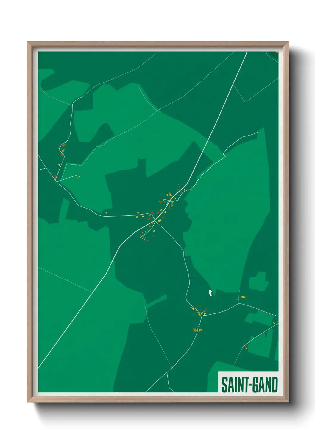 Une affiche de carte sur Saint-Gand