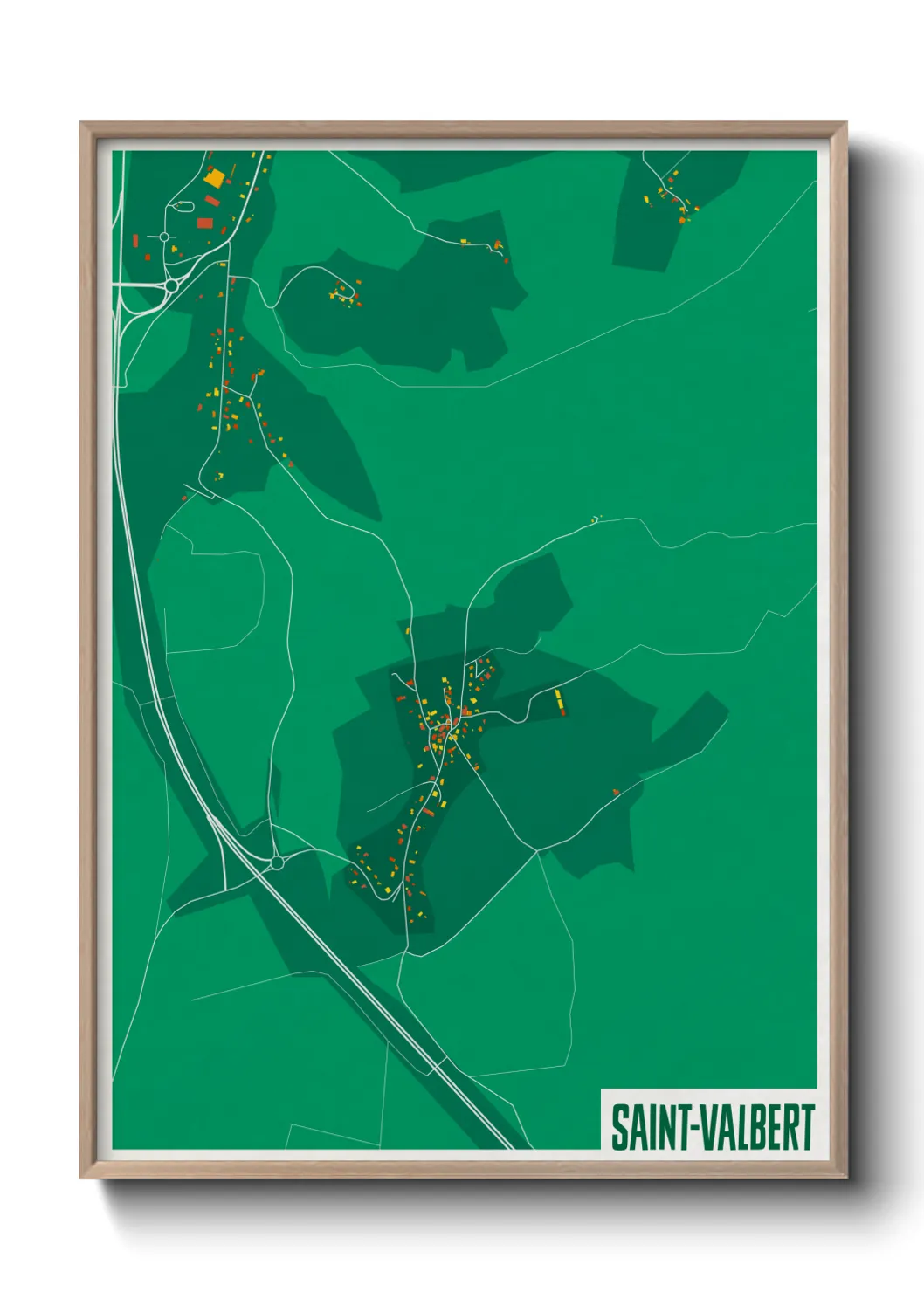 Une affiche de carte sur Saint-Valbert