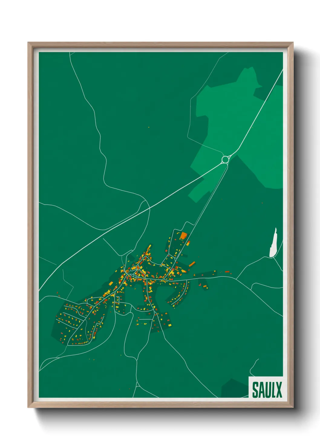 Une affiche de carte sur Saulx