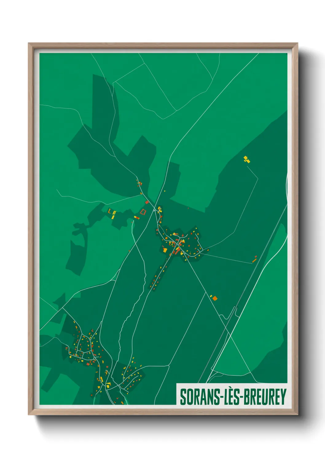 Une affiche de carte sur Sorans-lès-Breurey