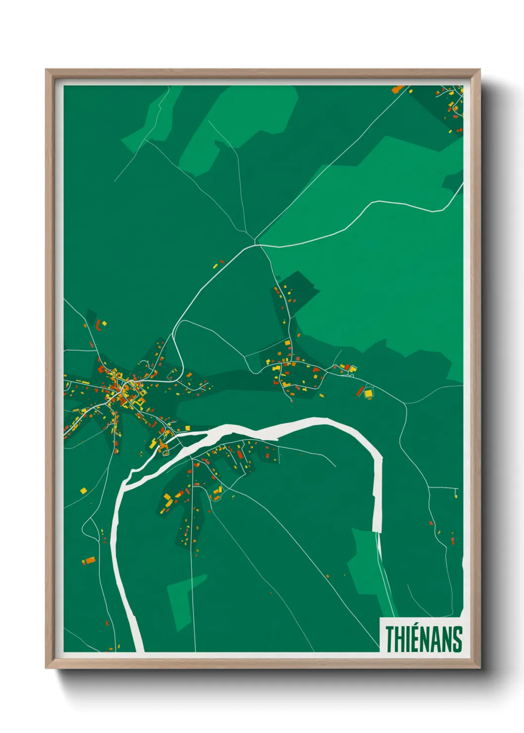 Une affiche de carte sur Thiénans