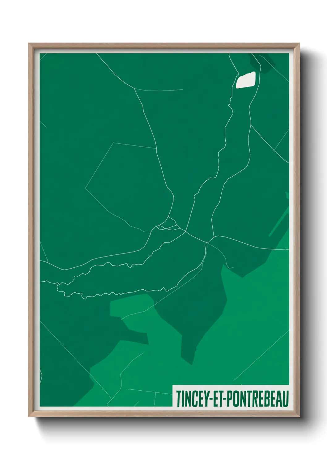 Une affiche de carte sur Tincey-et-Pontrebeau