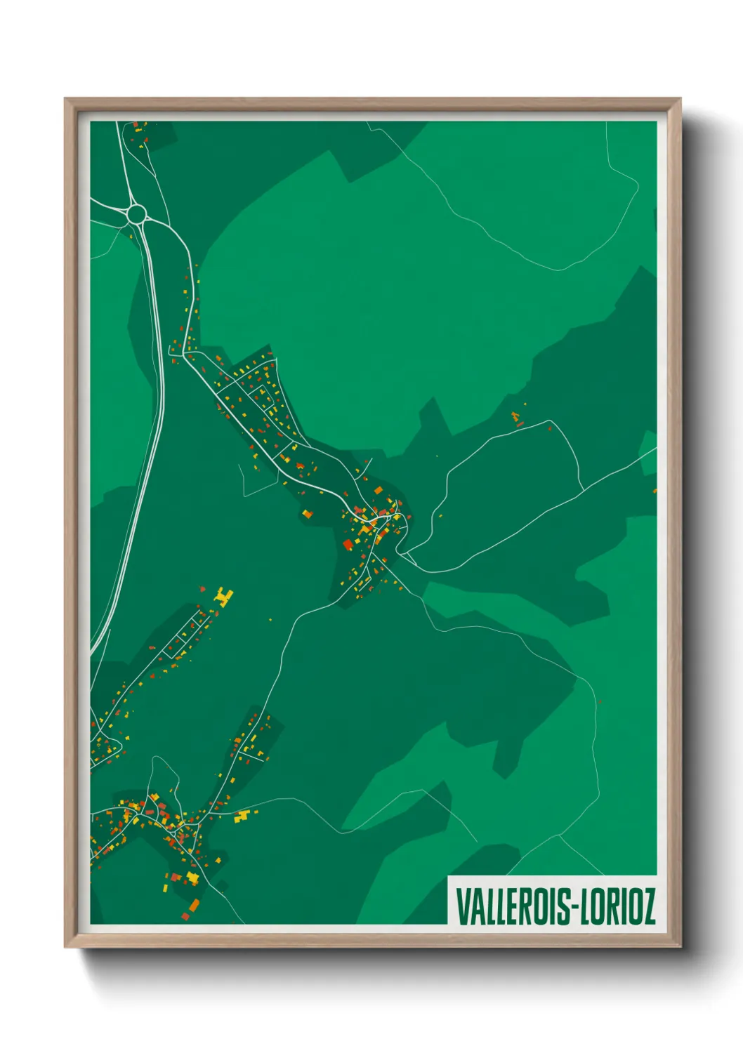 Une affiche de carte sur Vallerois-Lorioz
