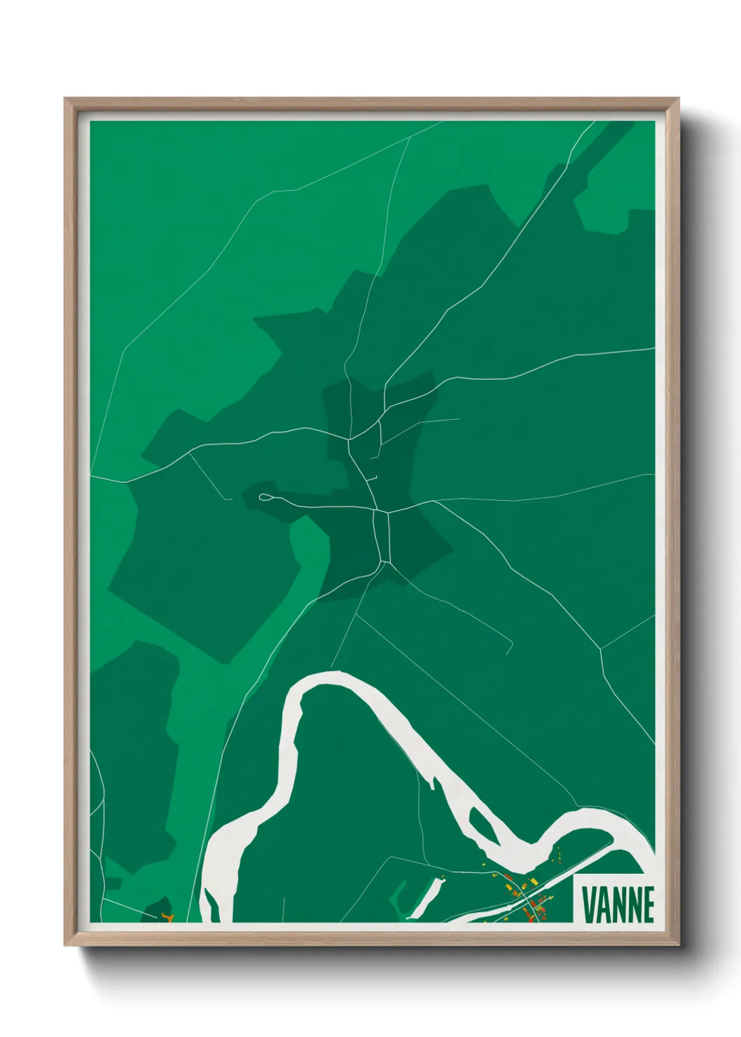 Une affiche de carte sur Vanne