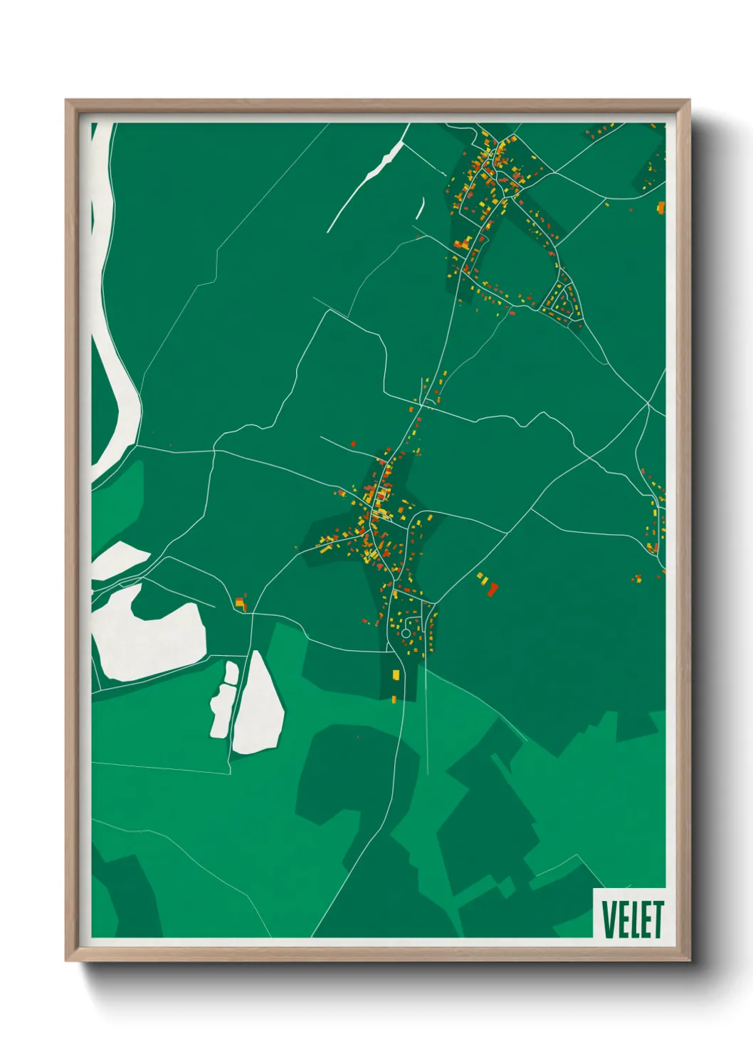 Une affiche de carte sur Velet