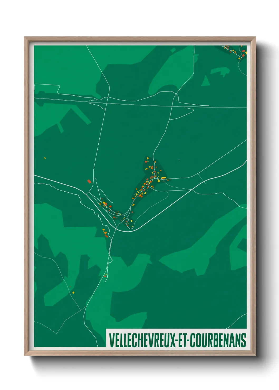 Une affiche de carte sur Vellechevreux-et-Courbenans