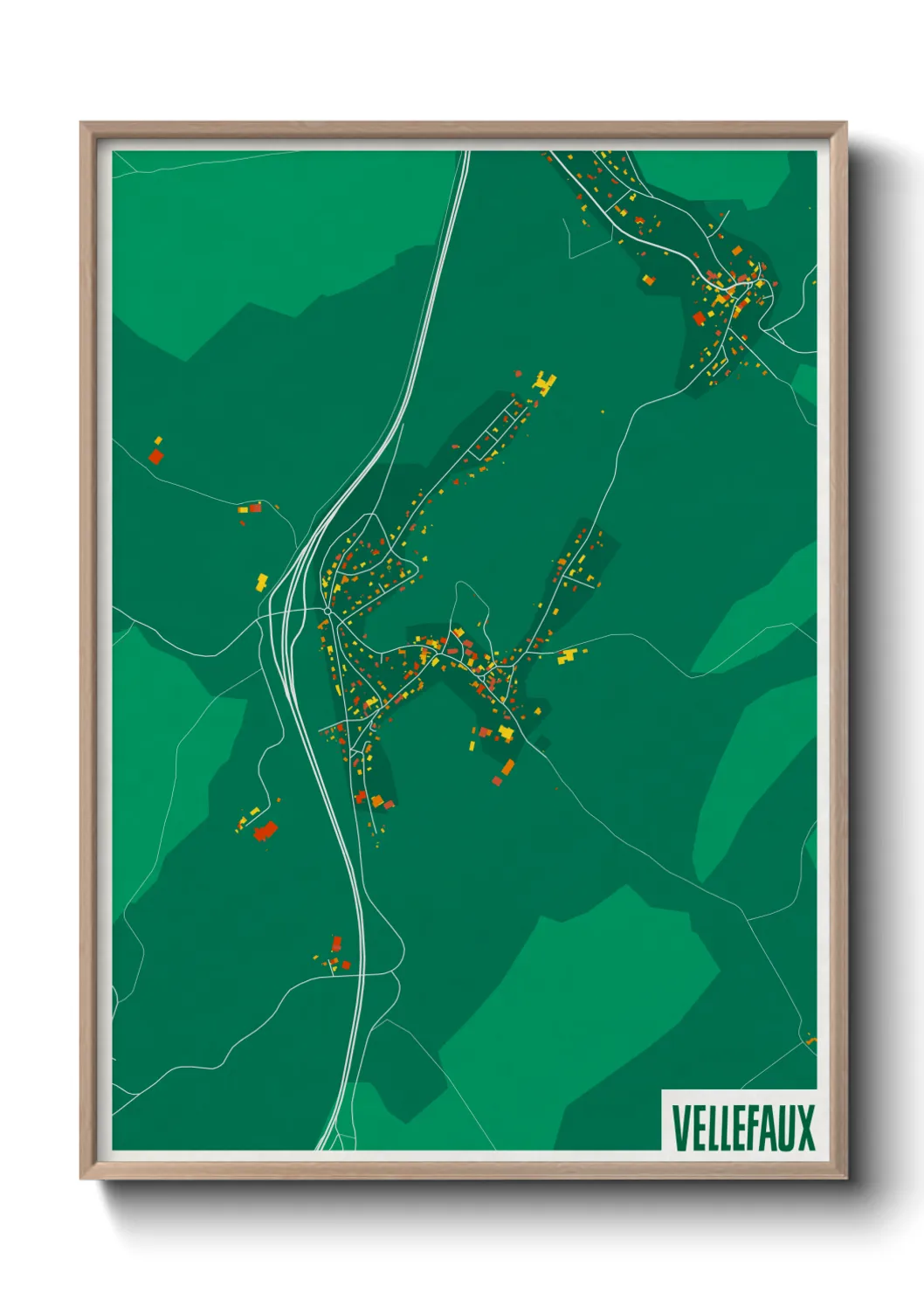 Une affiche de carte sur Vellefaux