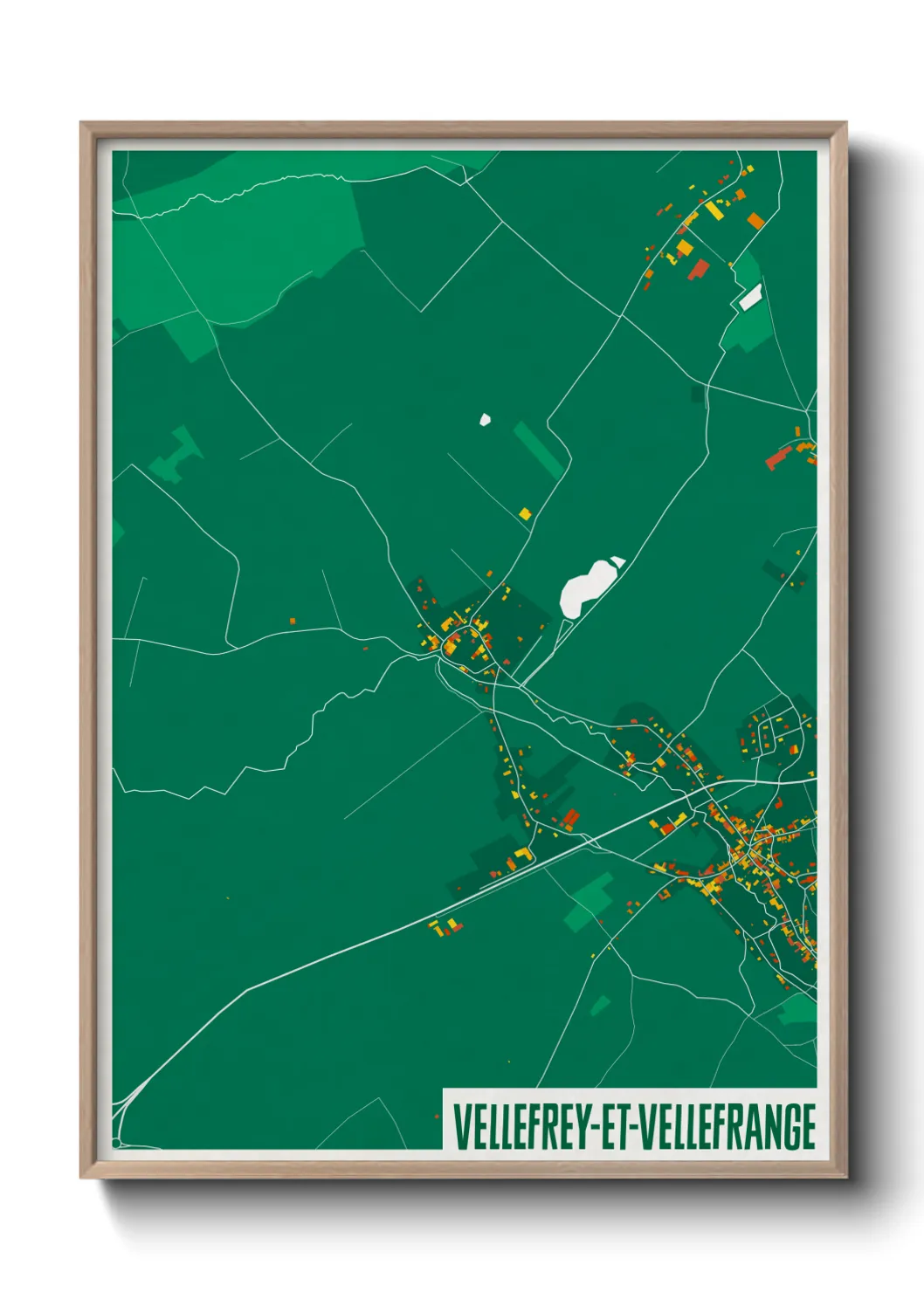Une affiche de carte sur Vellefrey-et-Vellefrange