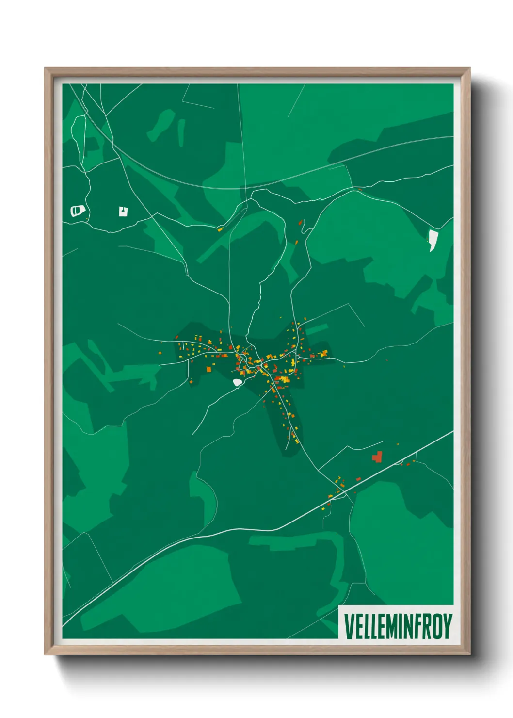 Une affiche de carte sur Velleminfroy