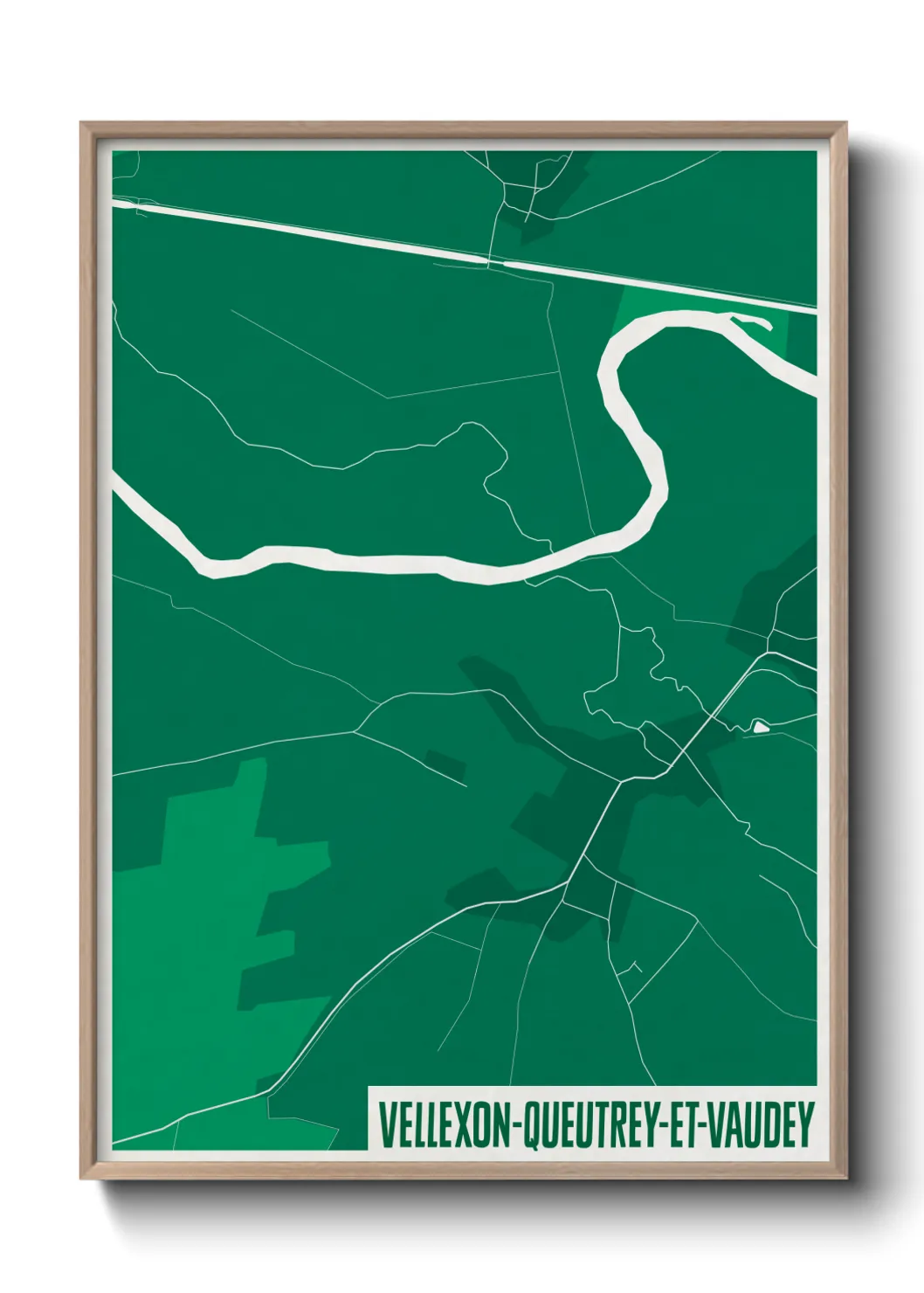 Une affiche de carte sur Vellexon-Queutrey-et-Vaudey