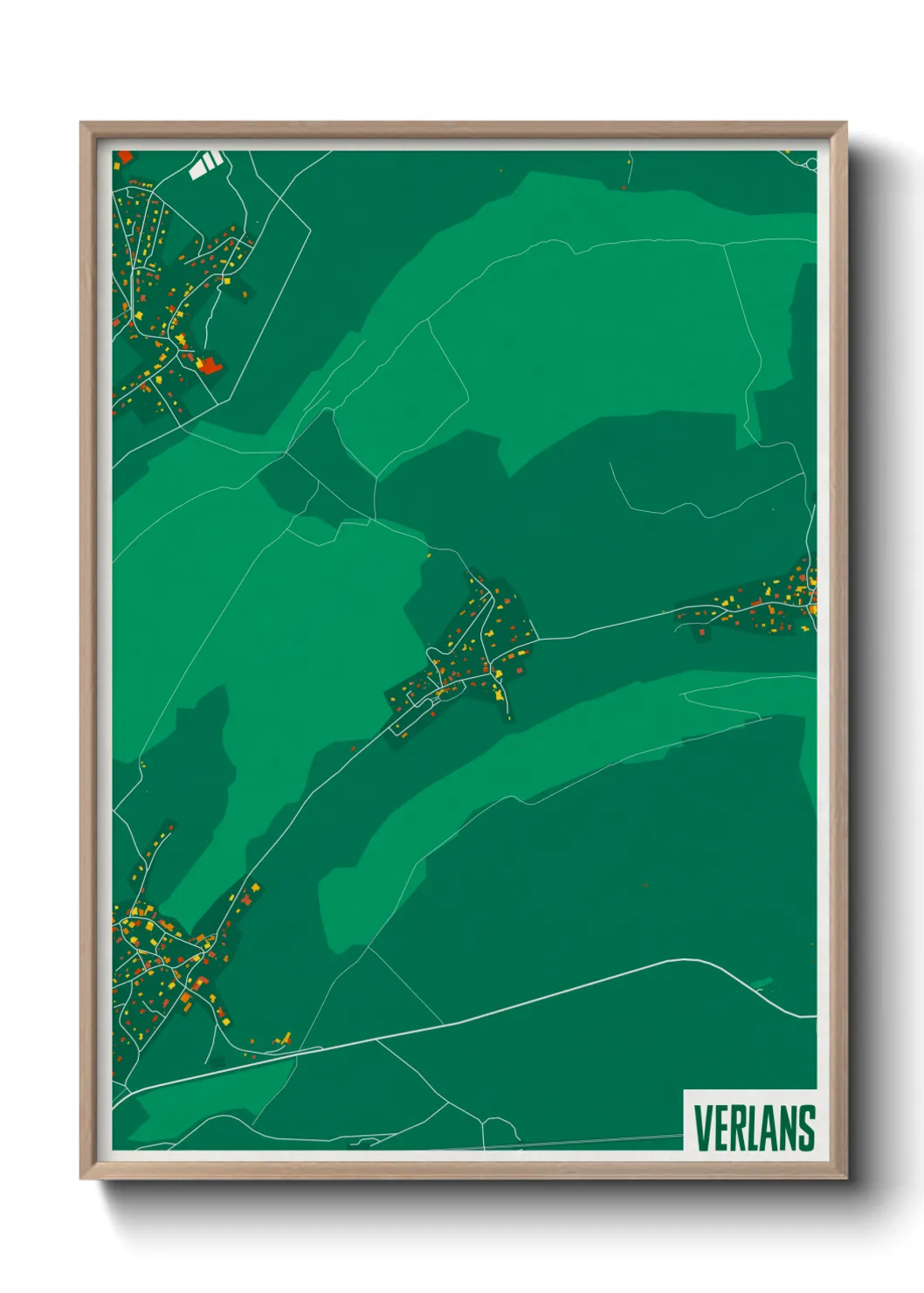 Une affiche de carte sur Verlans