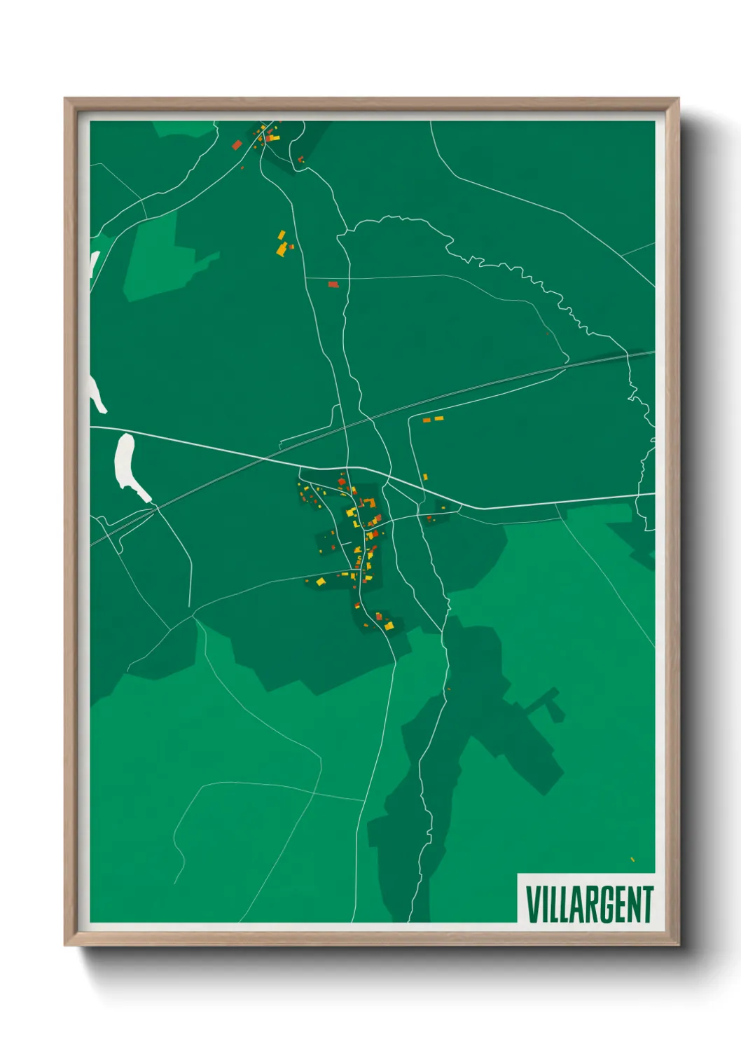 Une affiche de carte sur Villargent
