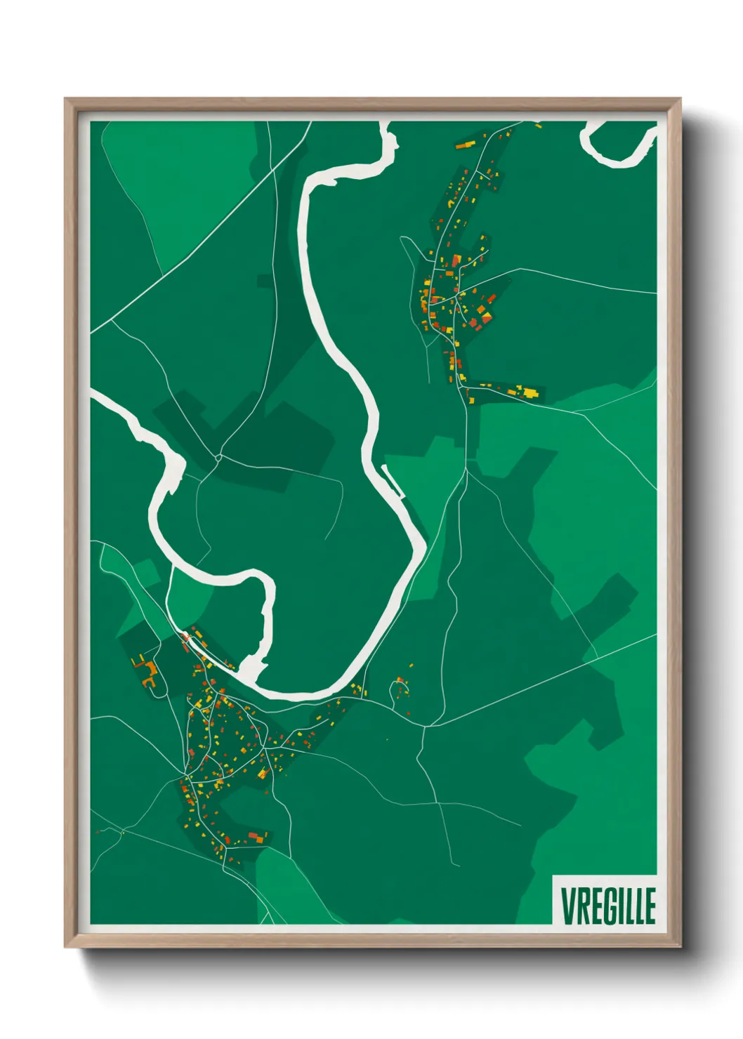 Une affiche de carte sur Vregille