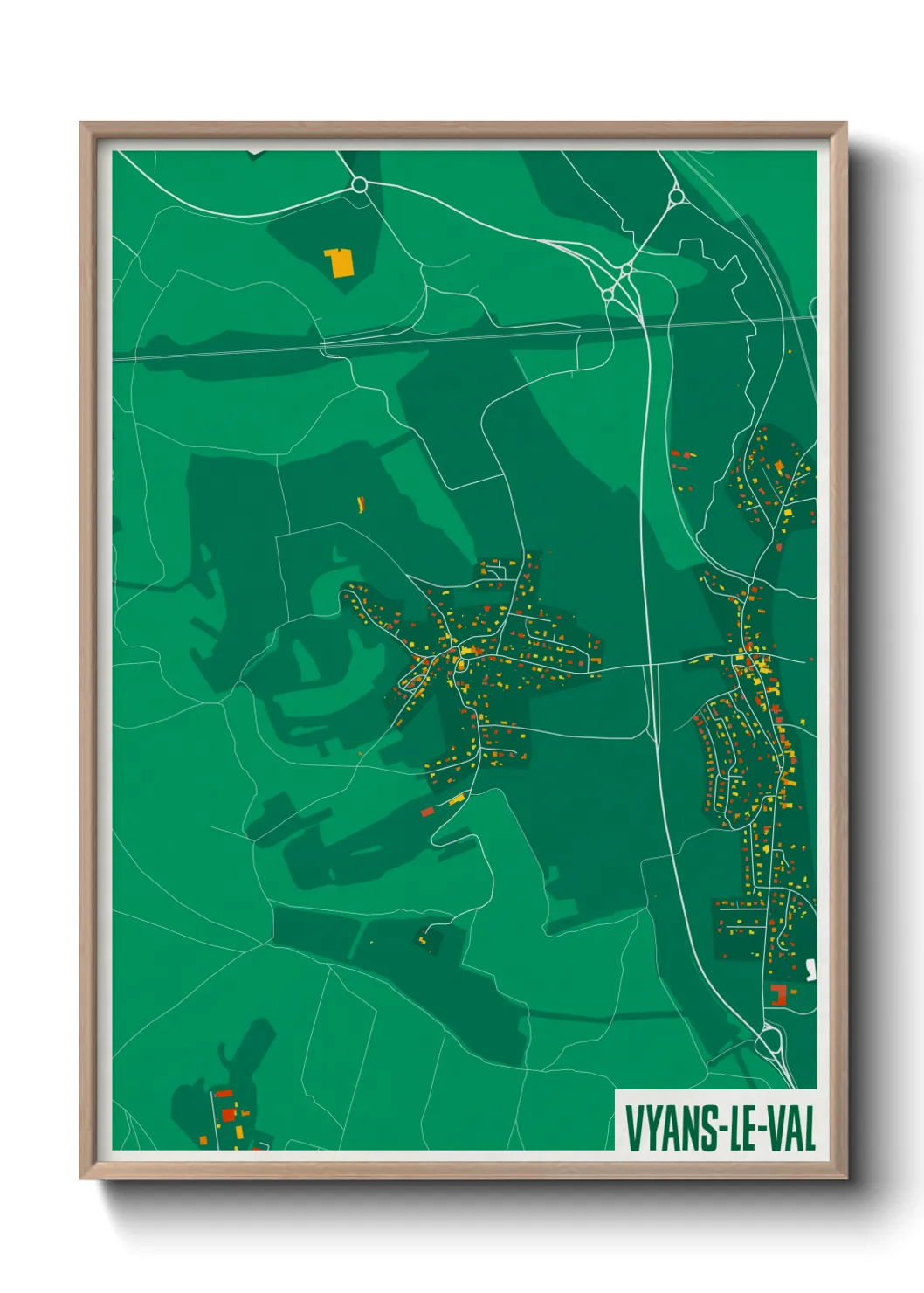 Une affiche de carte sur Vyans-le-Val