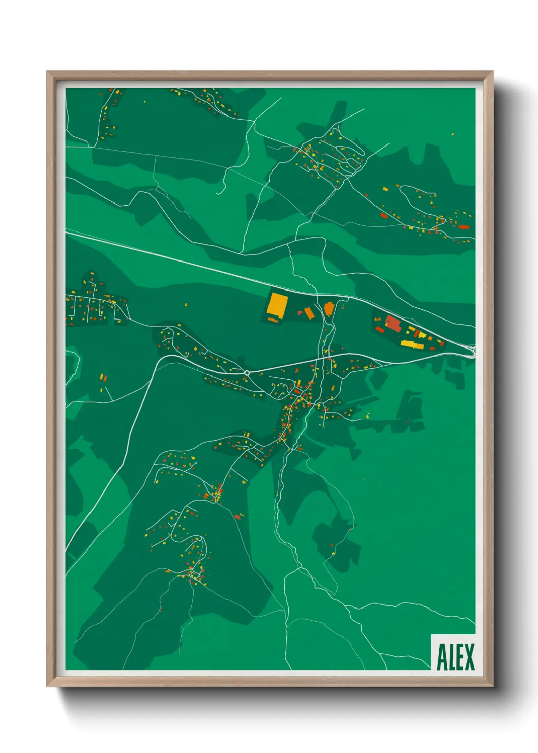 Une affiche de carte sur Alex