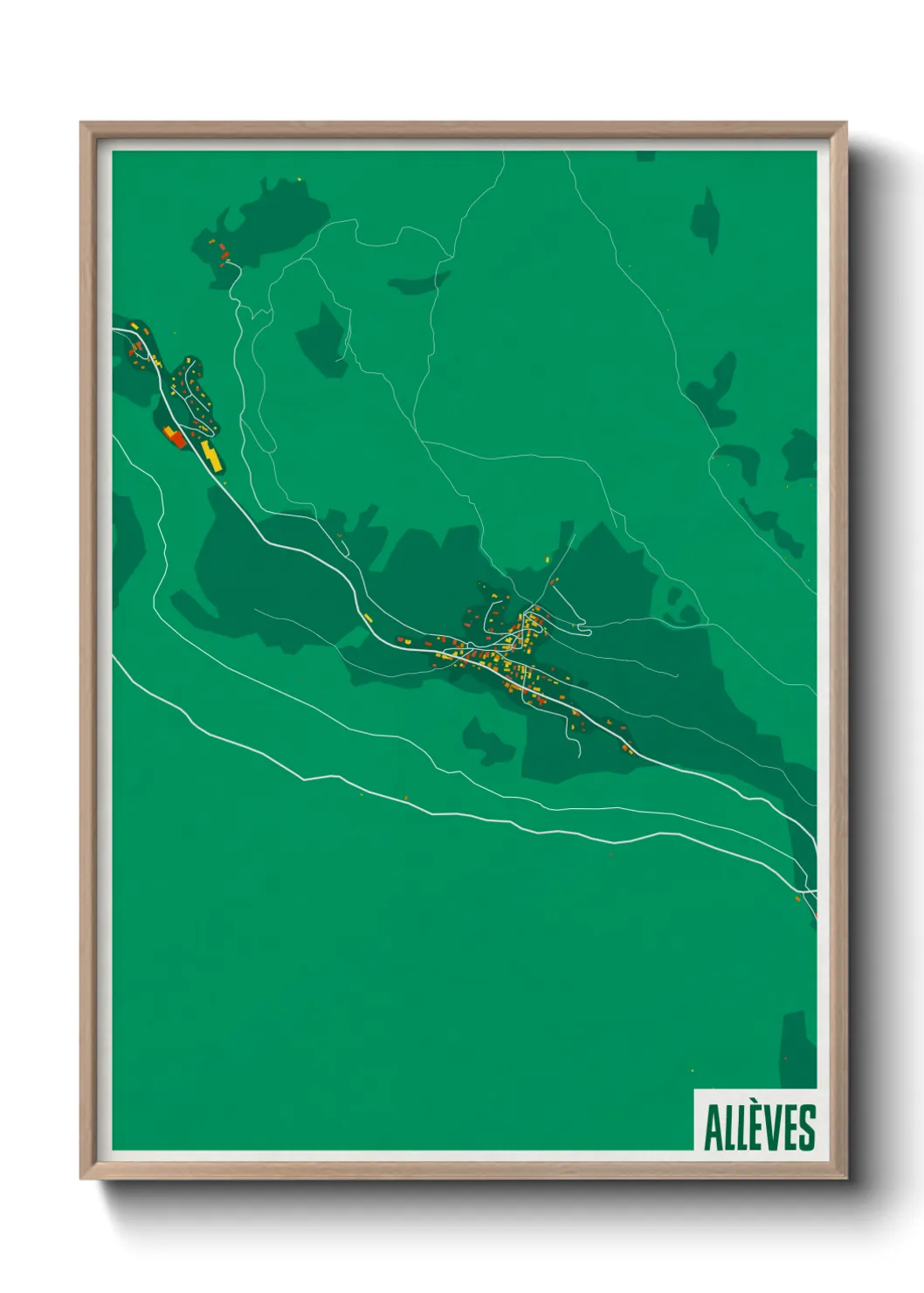 Une affiche de carte sur Allèves