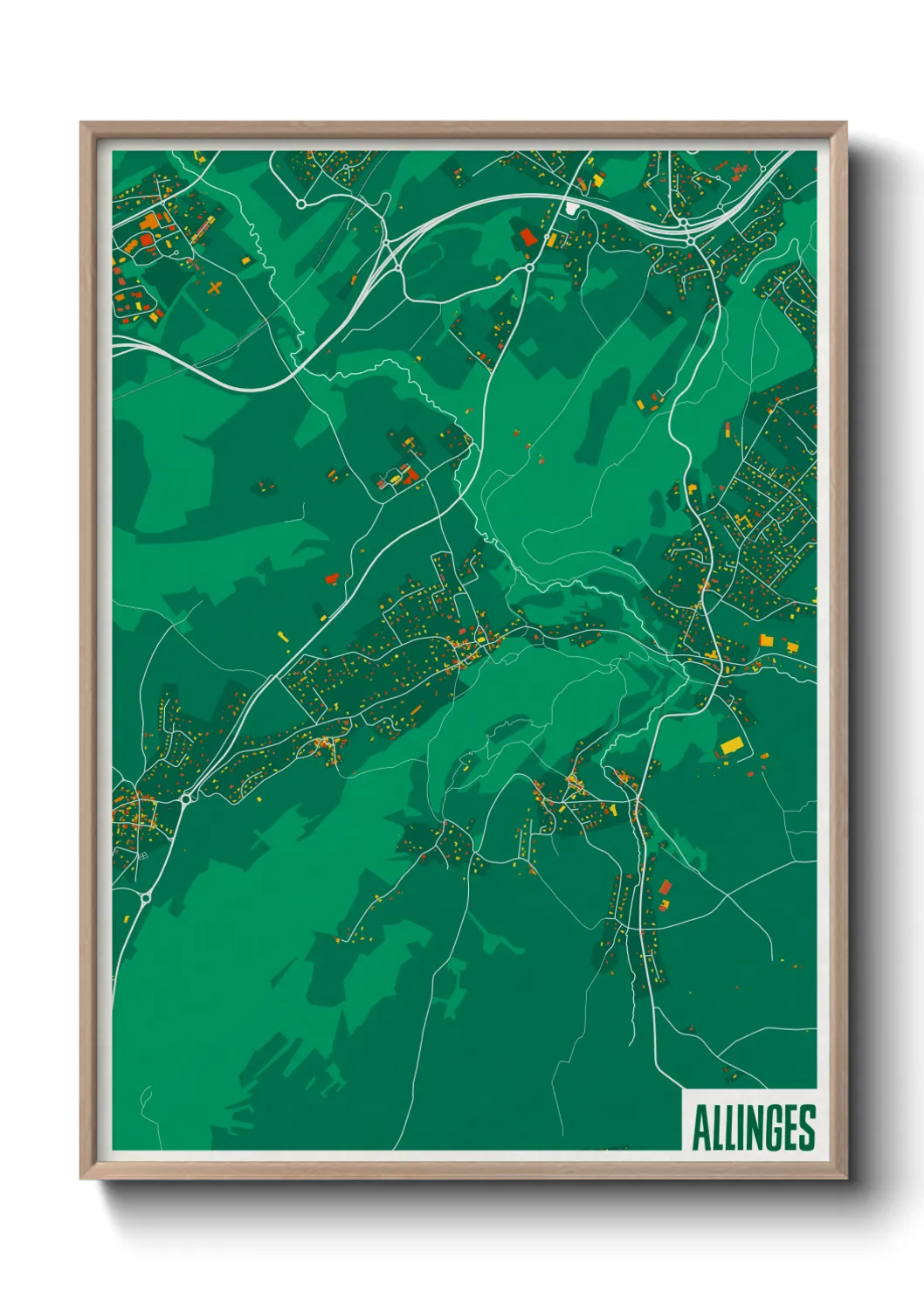 Une affiche de carte sur Allinges