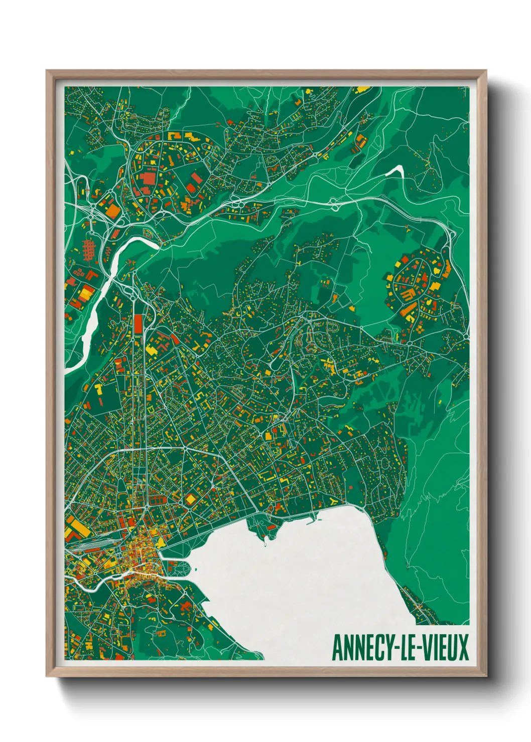 Une affiche de carte sur Annecy-le-Vieux