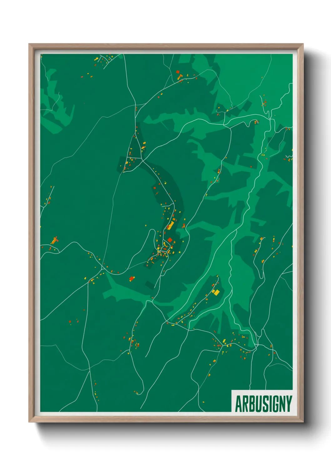 Une affiche de carte sur Arbusigny