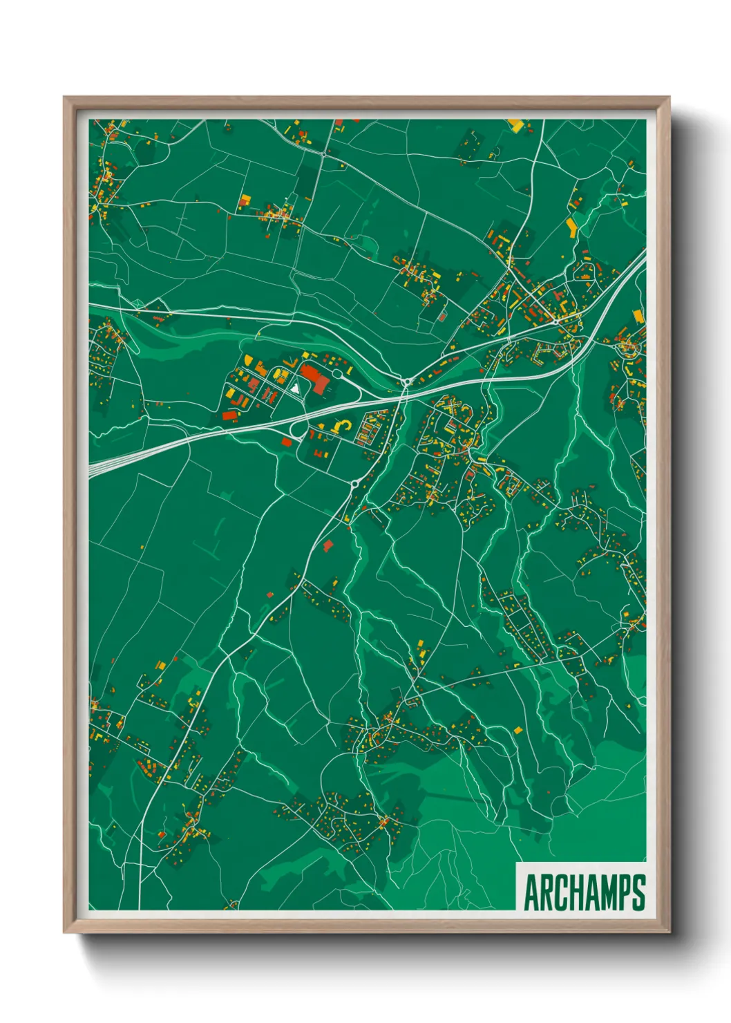 Une affiche de carte sur Archamps