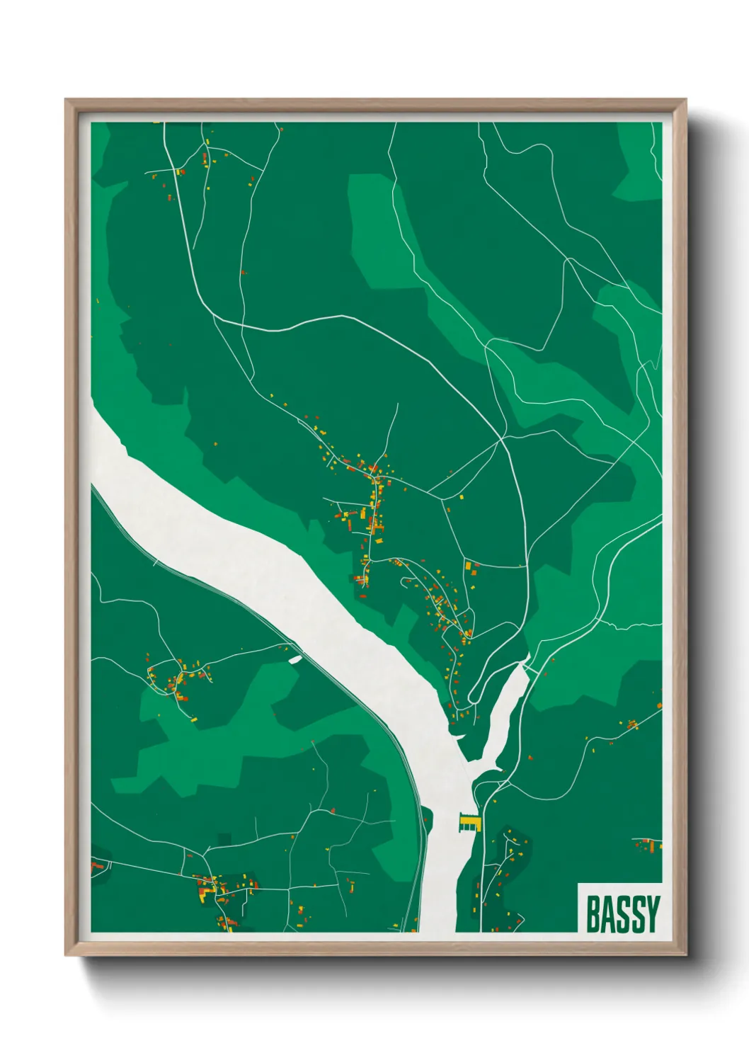 Une affiche de carte sur Bassy