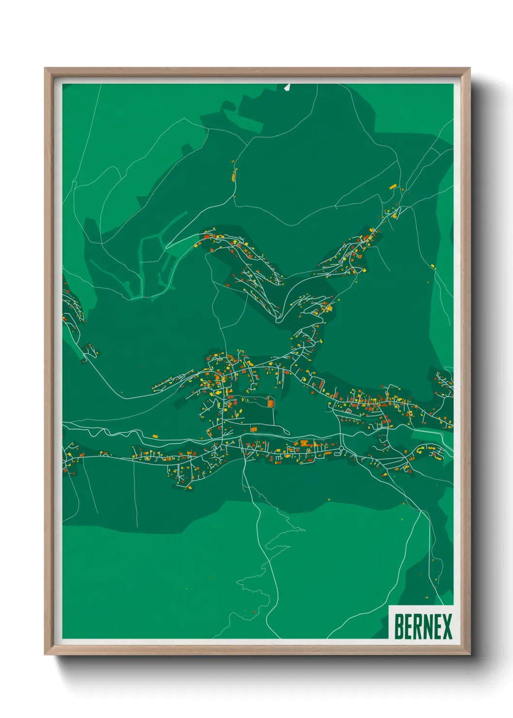 Une affiche de carte sur Bernex