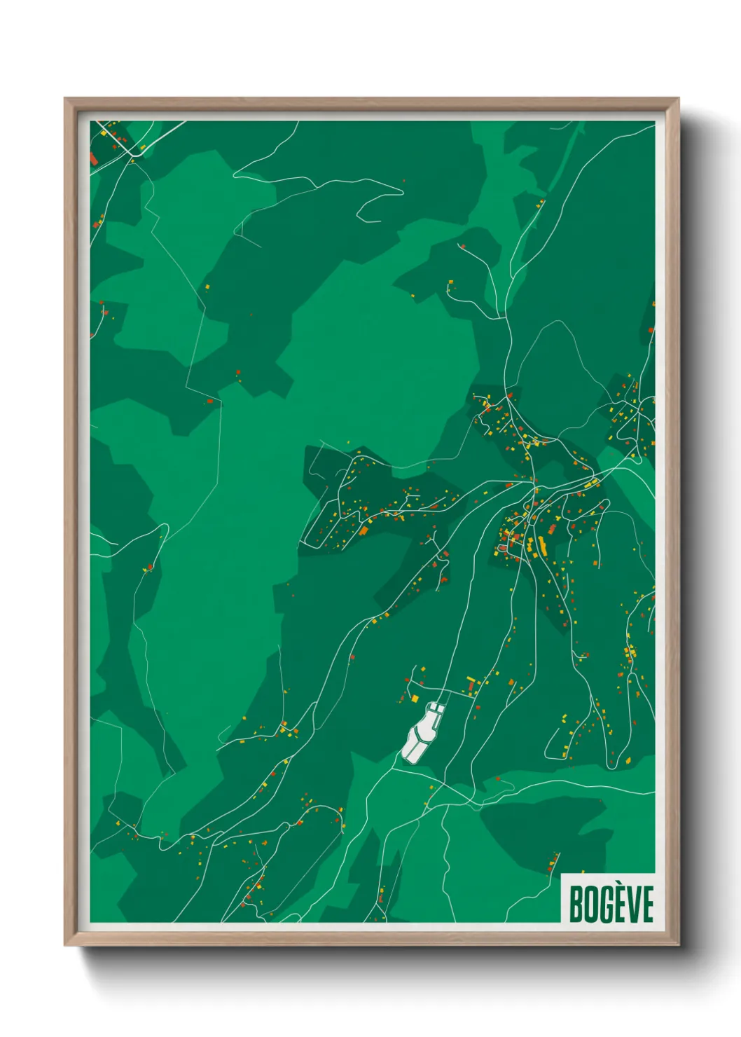 Une affiche de carte sur Bogève